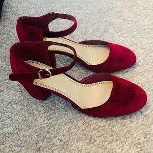 Deep Red Velvet Sam Edelman Heels